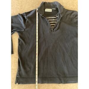 Vintage Shenanigans Women's Medium Black Mock Turtleneck Zip Neckline Top Shirt